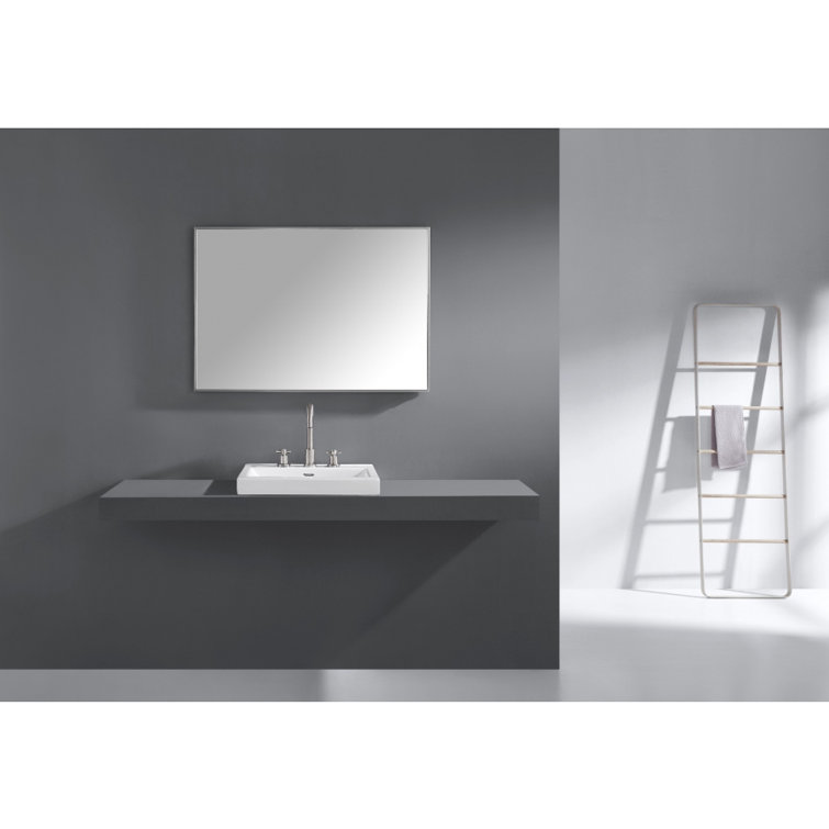 Elegant Gold 59'' Stainless Steel Rectangular Vanity Mirror