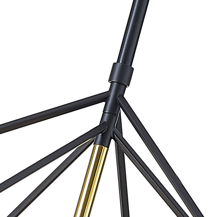 72'' Adjustable Black and Gold Geometric Metal Chandelier