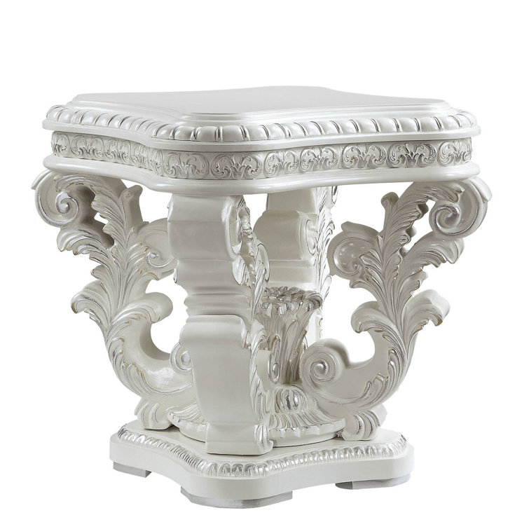 Vanaheim Antique White Square Marble Top End Table