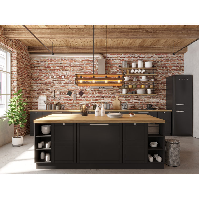 34'' Hand-Painted Faux Wood Farmhouse Kitchen Island Pendant