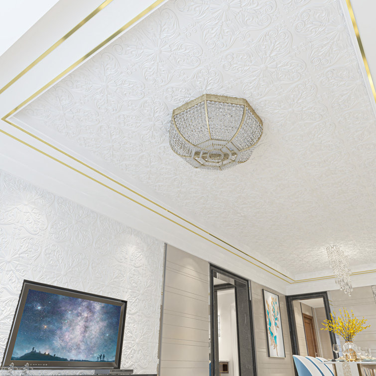 24'' x 24'' White PVC Decorative Ceiling Tile