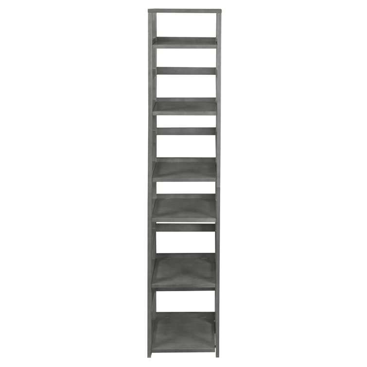 Flip Flop 67" Grey Hand-Rubbed Hardwood Folding Bookcase