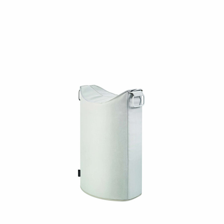 Modern Oval Sand Collapsible Laundry Hamper with Lid