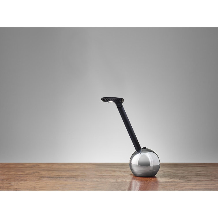 Kiu Adjustable Chrome and Black LED Desk Lamp