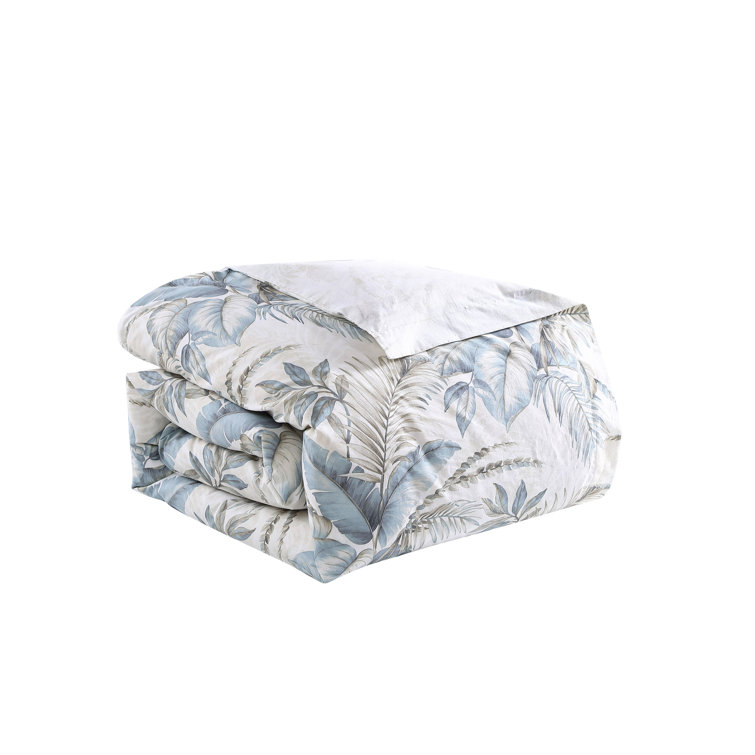 Blue Cotton Full/Queen Tropical Duvet Cover Set