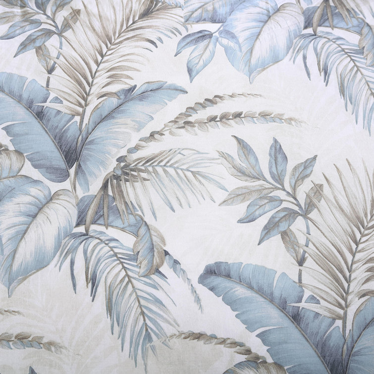 Blue Cotton Full/Queen Tropical Duvet Cover Set