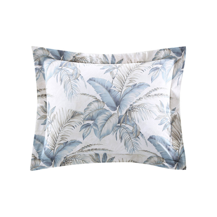 Blue Cotton Full/Queen Tropical Duvet Cover Set