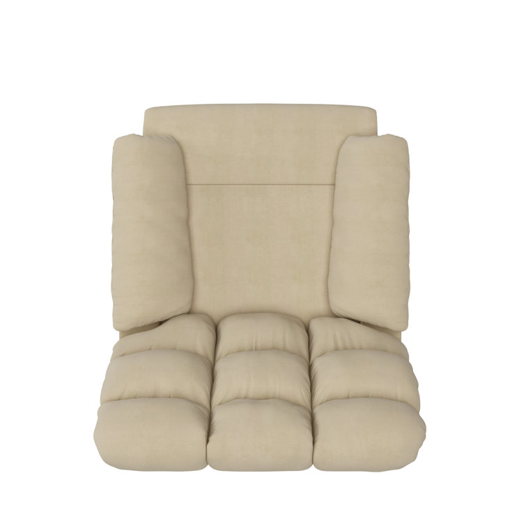 Khaki Microfiber Wall Hugger Recliner with Wood Frame