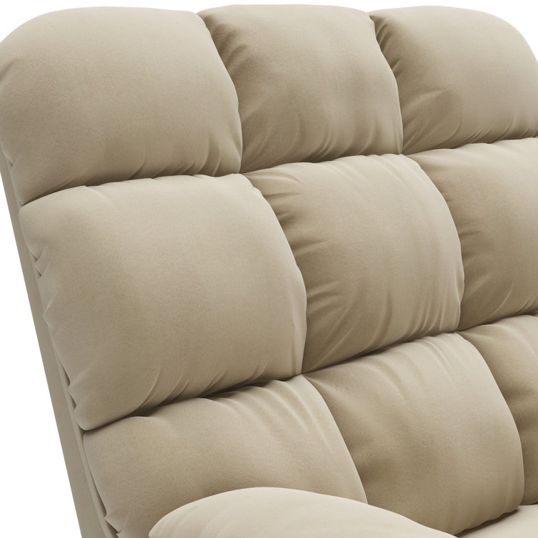 Khaki Microfiber Wall Hugger Recliner with Wood Frame