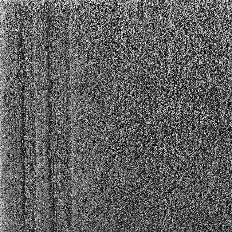 Eden Plush Gray Cotton Reversible 2-Piece Bath Rug Set