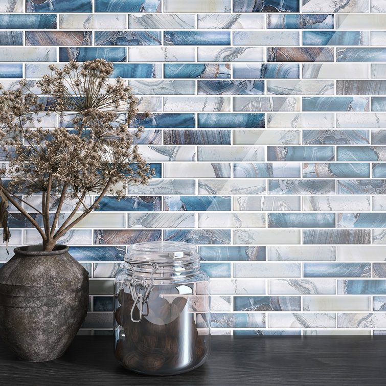 Aegean Blue Glass Mosaic Tile for Kitchen and Bathroom