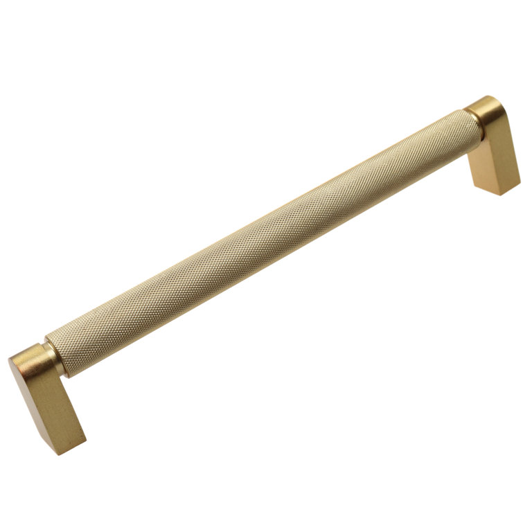 Satin Gold Knurled Bar Pull with Mounting Hardware