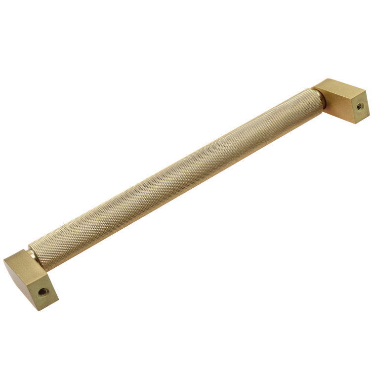 Satin Gold Knurled Bar Pull with Mounting Hardware
