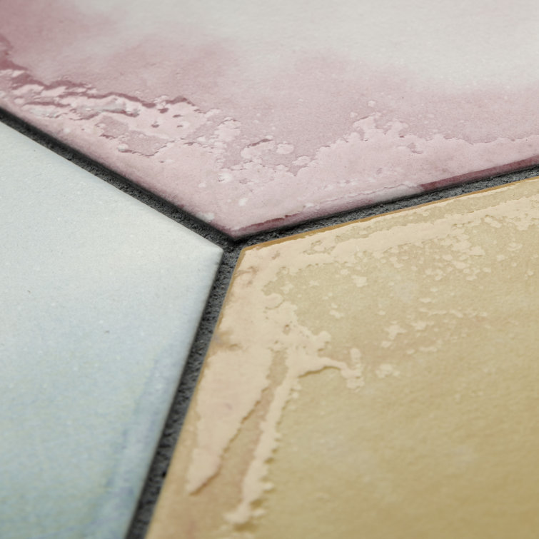 Multicolor Hexagon Porcelain Floor and Wall Tile