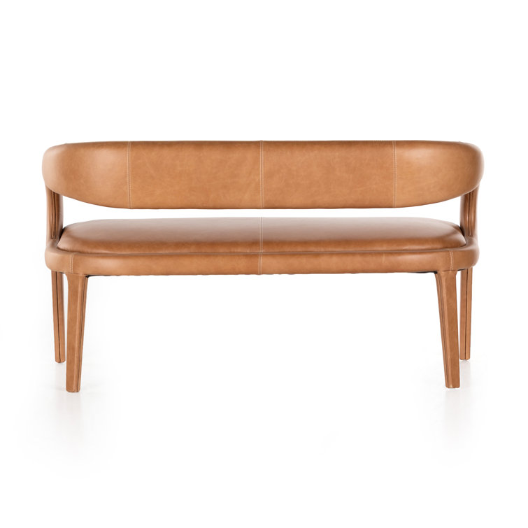 Sonoma Butterscotch Genuine Leather 55" Modern Dining Bench