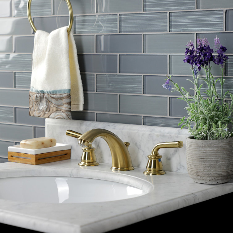 Brushed Brass Traditional Widespread Bathroom Faucet with Pop-Up Drain