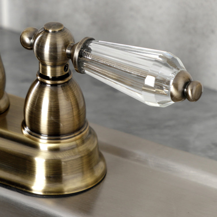 Elegant Traditional Antique Brass Two-Handle Bar Faucet