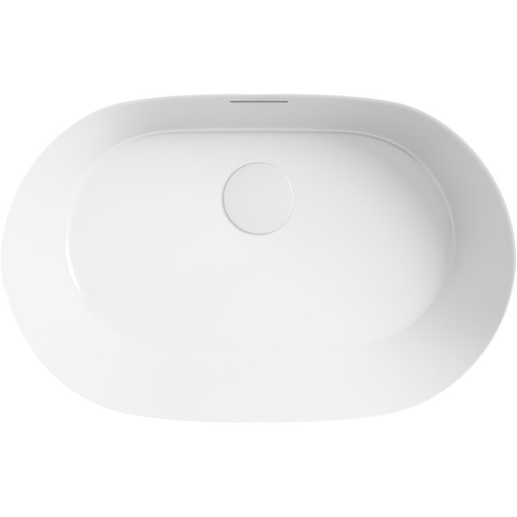 White Ceramic Oval Undermount Bathroom Sink