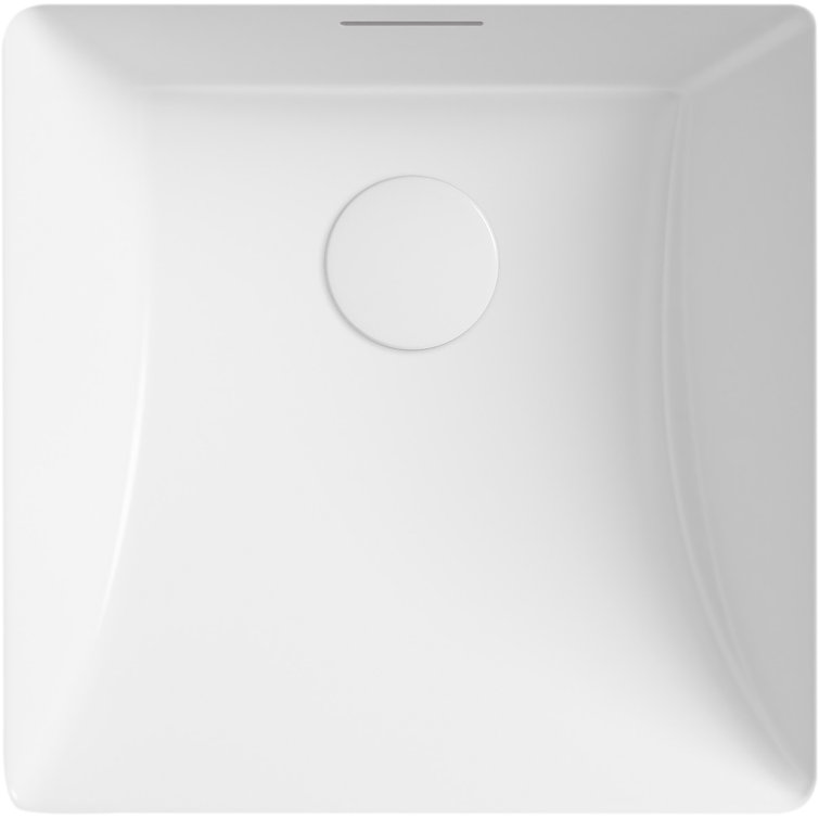 White Ceramic Square Undermount Bathroom Sink