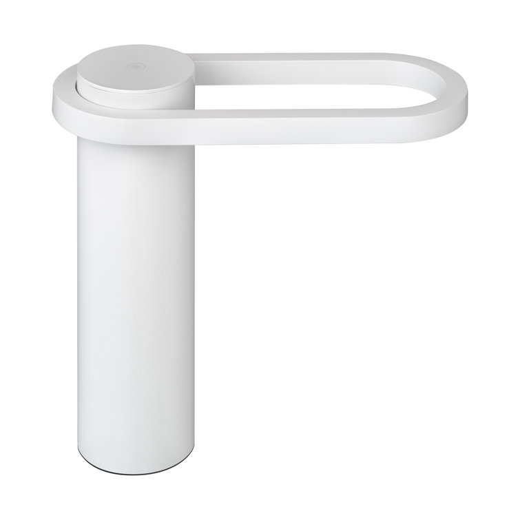 Hoop Mobile Cordless Outdoor LED Lamp in Hammered White Aluminum