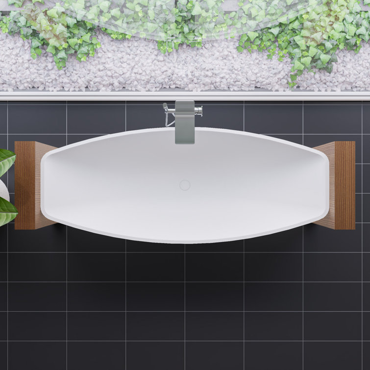 79'' White Matte Acrylic Suspended Hammock Bathtub
