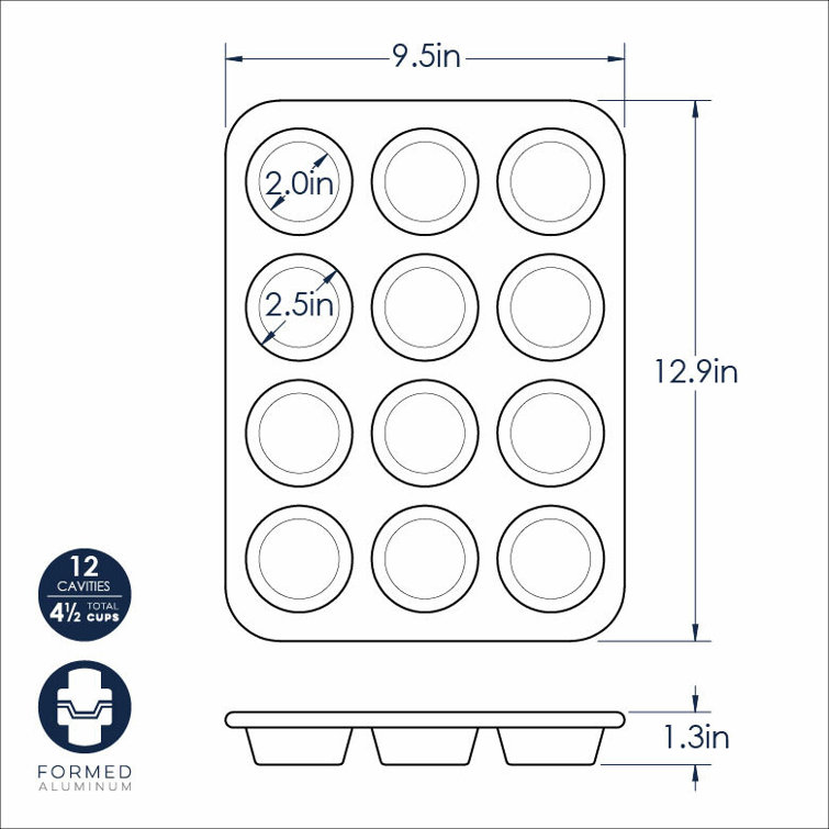 Nordic Ware Nonstick Round Aluminum 12-Cup Muffin Pan