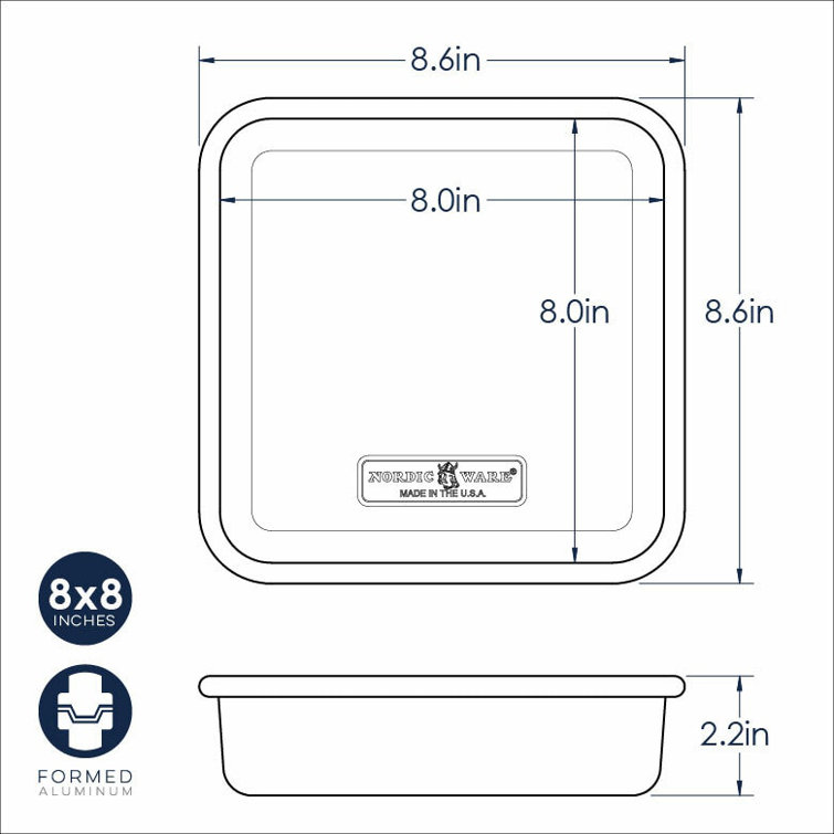 Nordic Ware 8" Square Aluminum Cake Pan