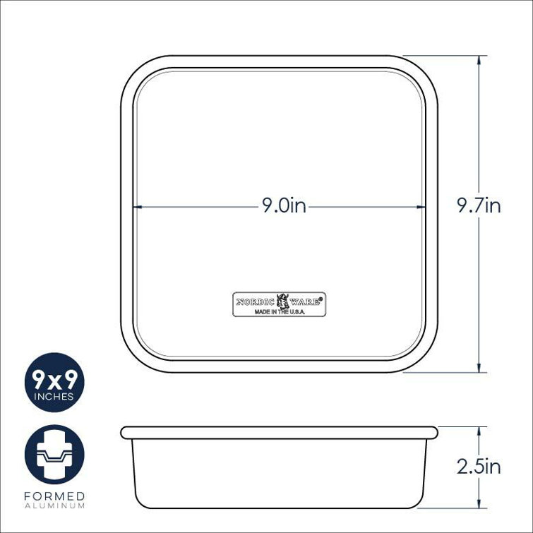 Nordic Ware 9" Square Aluminum Cake Pan