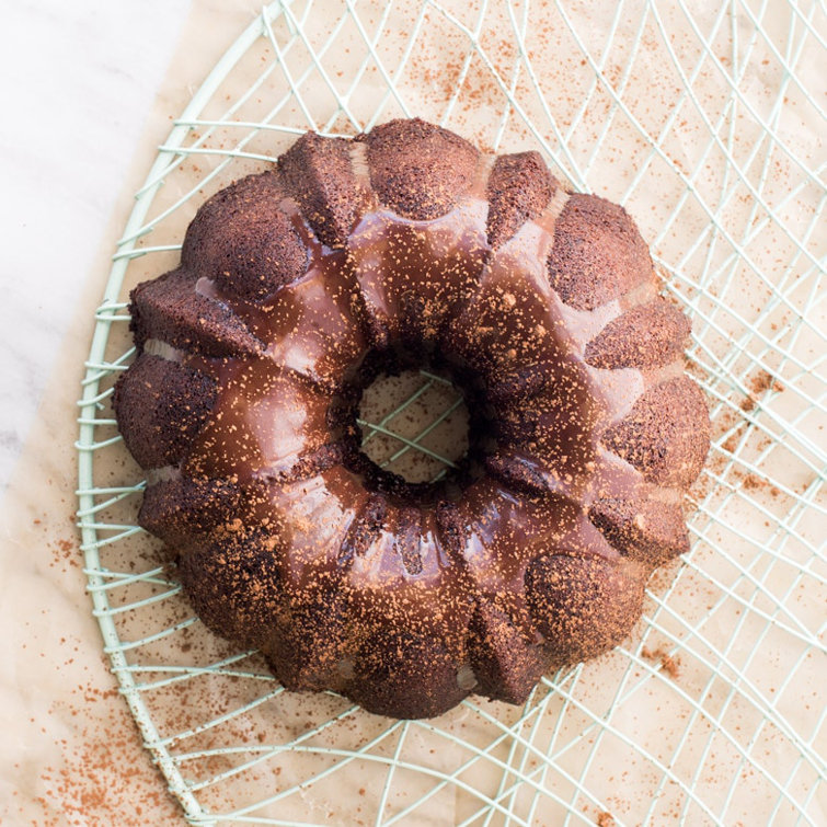 Gray Non-stick Aluminum 12-Cup Bundt Pan with Handles