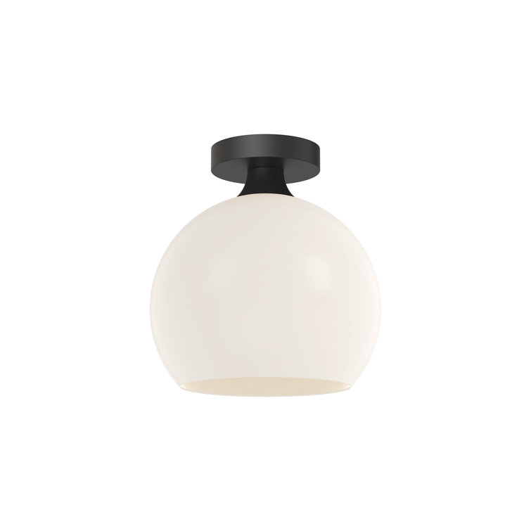 Castilla Matte Black 10.5" Globe Glass Flush Mount