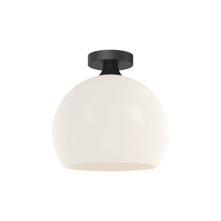 Castilla Matte Black Globe Flush Mount with Opal Matte Glass