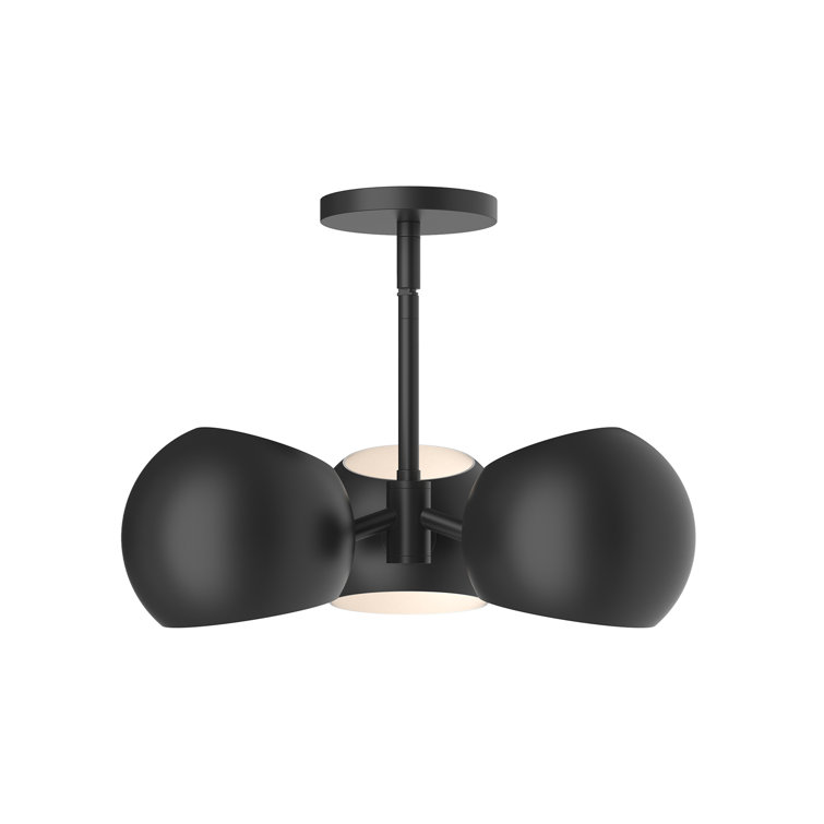 Willow 3-Light Matte Black Glass Pendant