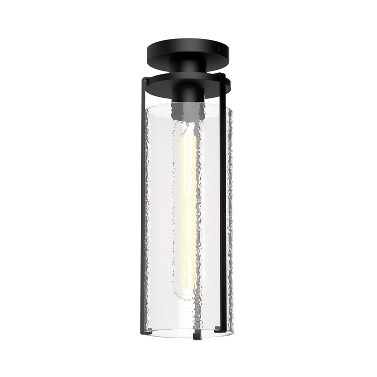 Belmont Matte Black and Clear Glass Flush Mount Light