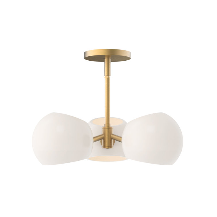 Willow 16" Brushed Gold and Opal Matte Glass Pendant Light