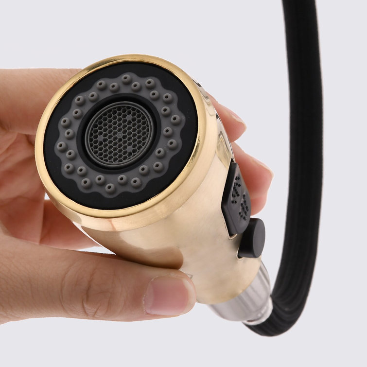 Brushed Gold Stainless Steel Pull Down Kitchen Faucet