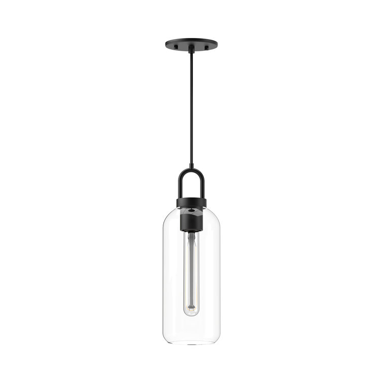 Soji Mini Matte Black & Clear Glass Pendant Light