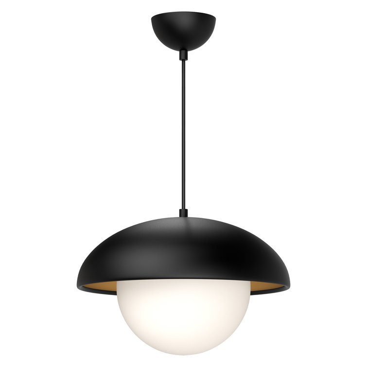 Matte Black Geometric Glass Pendant Light