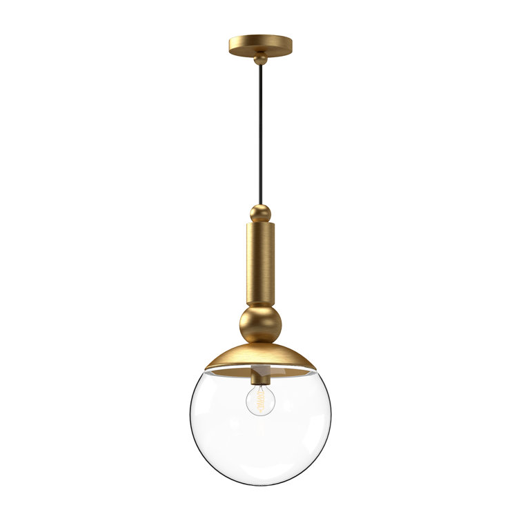 Gold and Matte Black Mini Globe Pendant Light