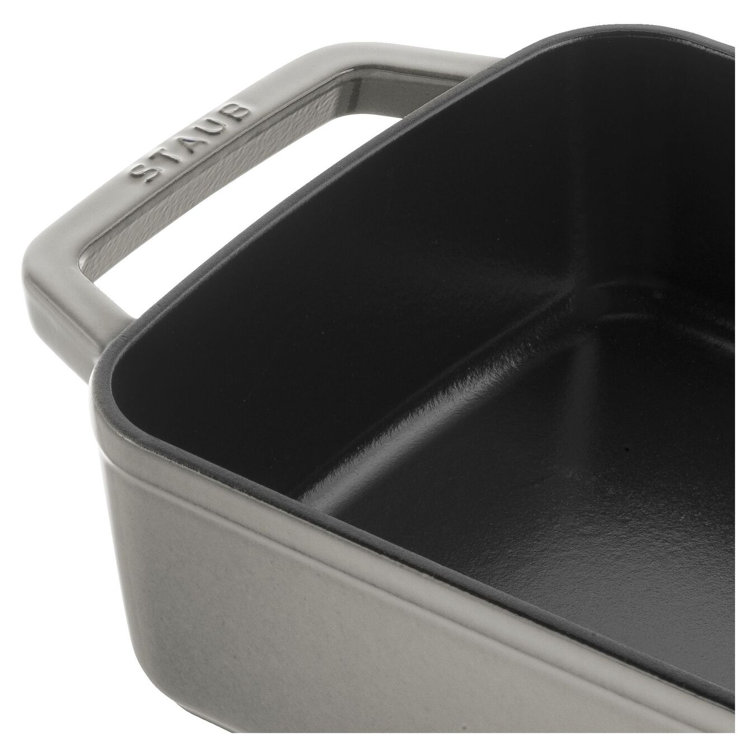 Graphite Gray Cast Iron 12-inch x 8-inch Roasting Pan with Handles