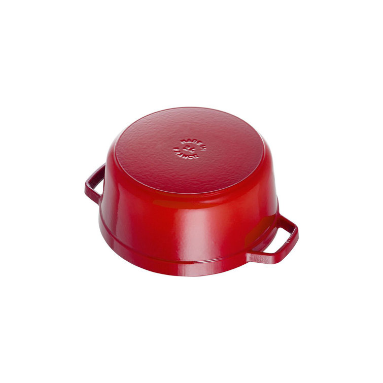 Cherry Red Cast Iron 3.5-Qt Braiser with Glass Lid
