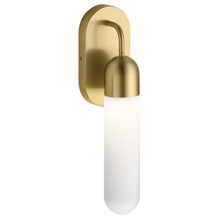 Champagne Gold Etched Opal Glass LED Wall Sconce