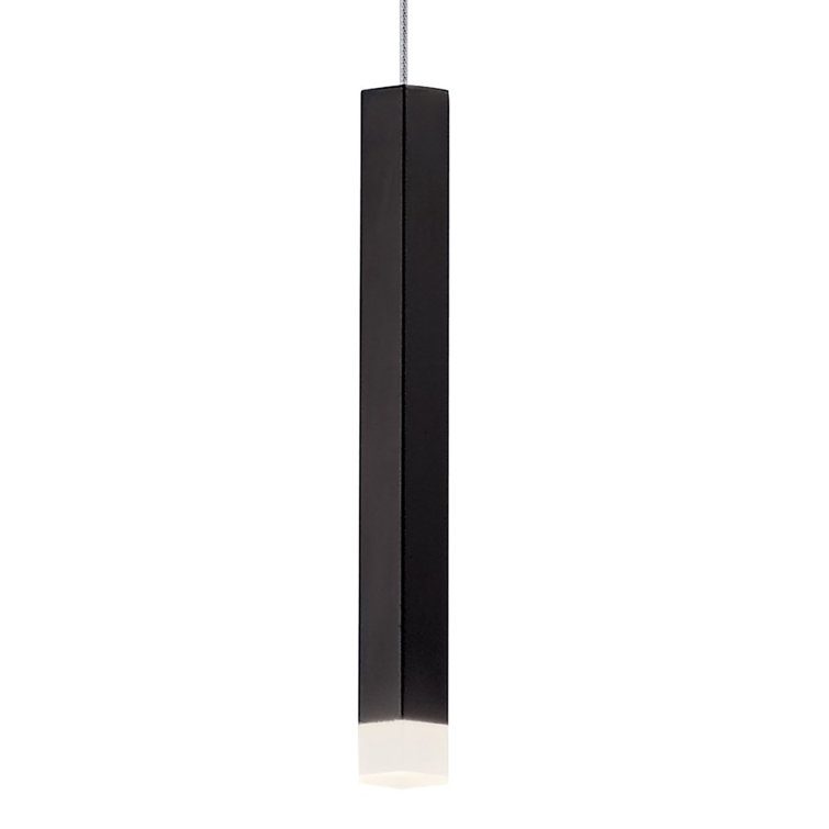 Soho Black Etched Acrylic LED Mini Pendant - 7.75 Inch
