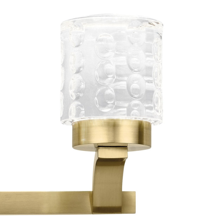 Champagne Gold 3-Light Dimmable LED Vanity with Clear Acrylic Shade