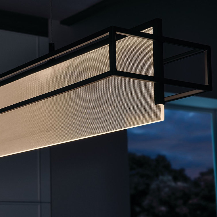 Matte Black Vega LED Island Pendant with Clear Acrylic Shade