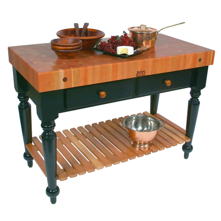Le Rustica Black and Cherry 30" x 24" Kitchen Island with Storage