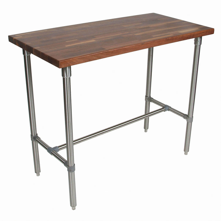 Cucina Classico 36" Walnut and Stainless Steel Work Table