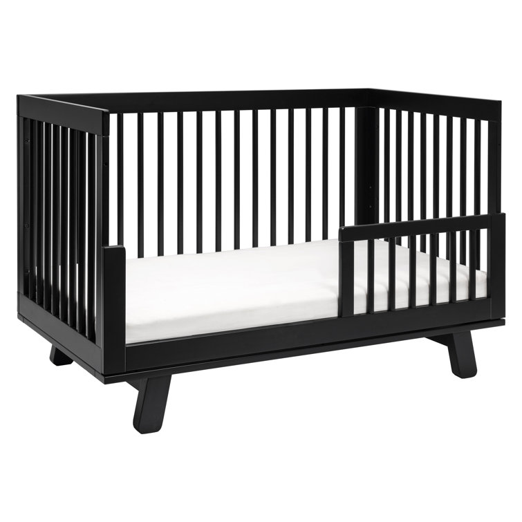 Hudson Black 3-in-1 Convertible Crib with Toddler Rail