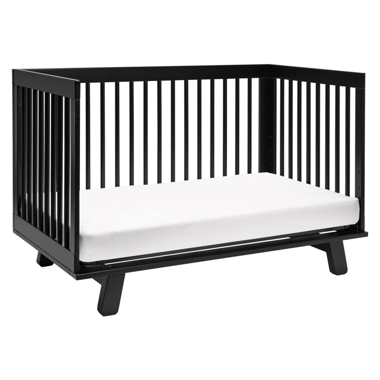 Hudson Black 3-in-1 Convertible Crib with Toddler Rail
