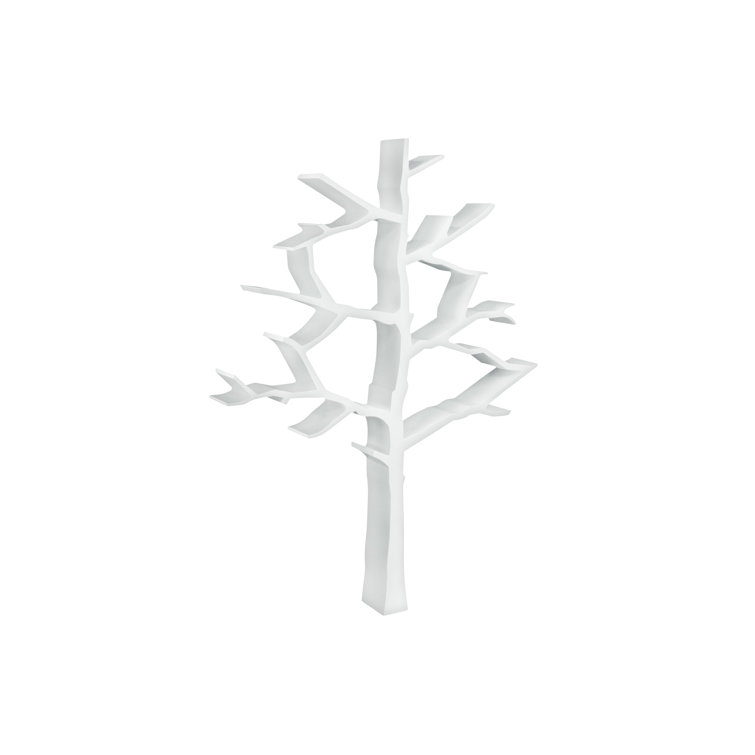 White Tree-Shaped Wall Mount Nursery Bookcase