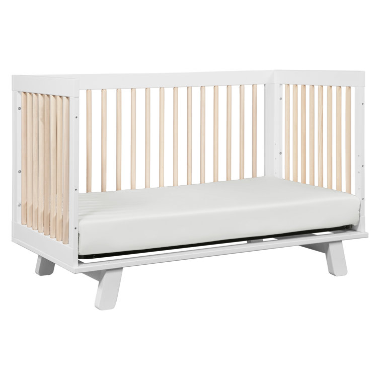 Hudson Convertible White/Washed Natural Crib 3-in-1 Design
